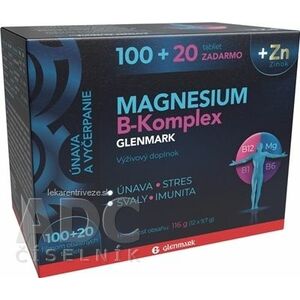 Magnesium B-Komplex GLENMARK + Zinok tbl 100+20 zdarma (120 ks) vyobraziť