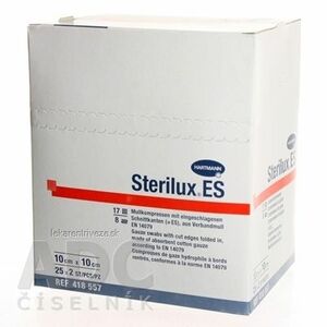 STERILUX ES kompres sterilný so založenými okrajmi 17 vlákien 8 vrstiev (10cmx10cm) 25x2 (50 ks) vyobraziť