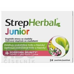 StrepHerbal Junior pastilky s vitamínom C a zinkom 1x24 ks vyobraziť