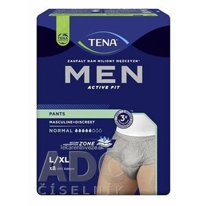TENA Men Pants Normal Grey L/XL pánske inkontinenčné spodné prádlo, sivé 1x8 ks vyobraziť