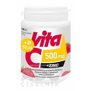 Vitabalans Vita C 500 mg + ZINC + D 50 µg žuvacie tablety s jahodovou príchuťou 1x150 ks vyobraziť