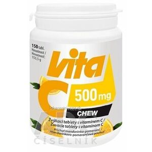 Vitabalans Vita C 500 mg CHEW žuvacie tablety s mandarínkovo-pomarančovou príchuťou 1x150 ks vyobraziť