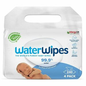 Water Wipes Baby Wipes 4 Pack detské jemné vlhčené obrúsky 4x60 ks vyobraziť