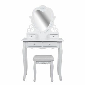 Toaletný stolík s taburetkou- London, biely vyobraziť