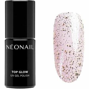 NEONAIL Top Glow vrchný lak na nechty s použitím UV/LED lampy odtieň Gold Flakes 7, 2 ml vyobraziť