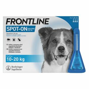 FRONTLINE Spot-On pre psy M (10-20 kg) 1, 34 ml 3 pipety vyobraziť
