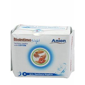 Aniónové nočné hygienické vložky s krídlami Biointimo Anion 8 ks vyobraziť