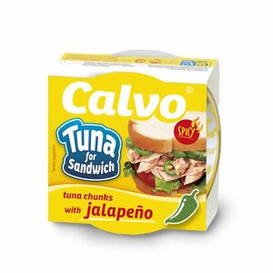 CALVO Sandwich tuniak s paprikami jalapeno v slnečnicovom oleji 142 g vyobraziť