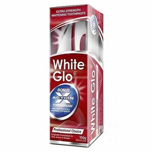 WHITE GLO Profesionálna bieliaca zubná pasta 150 g plus kefka na zuby a medzizubné kefky vyobraziť