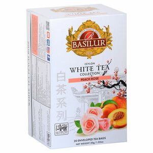 BASILUR White Tea Peach Rose biely čaj 20 vreciek vyobraziť