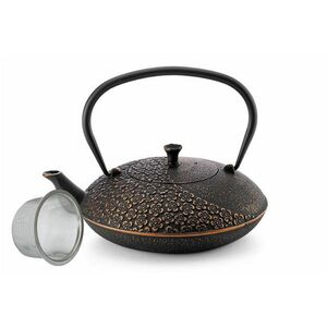 Liatinová čajová kanvica so sitkom 1100 ml - čierny dekor vyobraziť