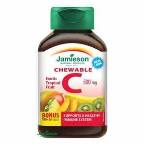 Jamieson Vitamín C 500 mg tablety na cmúľanie s príchuťou tropického ovocia 100 + 20 tbl ZDARMA vyobraziť