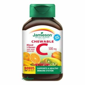Jamieson Vitamín C 500 mg tablety na cmúľanie mix troch ovocných príchutí 100 + 20 tbl ZDARMA vyobraziť