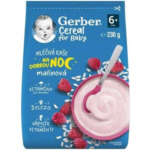 Gerber Cereal Mliečna KAŠA Dobrú noc Malinová; (od ukonč. 6. mesiaca) vyobraziť