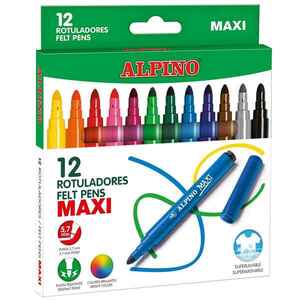 ALPINO Balenie 12 farebných fixiek Maxi vyobraziť