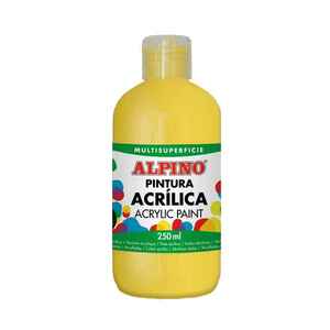 ALPINO Fľaša akrylové farby do školy - Žltá vyobraziť