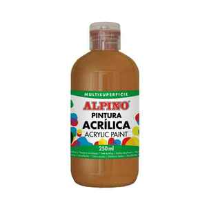 ALPINO Fľaša akrylové farby do školy - Hnedá vyobraziť