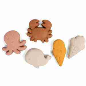 FILIBABBA Siilikónové hračky do piesku - teplé farby vyobraziť