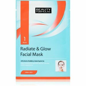 Beauty Formulas Clear Skin Radiate & Glow rozjasňujúca pleťová maska na regeneráciu pokožky 1 ks vyobraziť