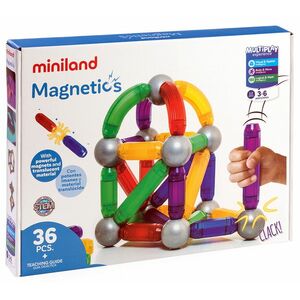 Miniland Magnetics, Magnetická stavebnica, sada s 36 časťami, 3-6 rokov, vyobraziť