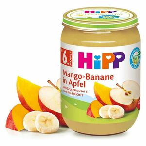 HiPP BIO Jablká s mangom a banánmi 190g vyobraziť