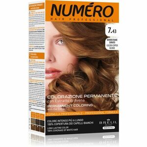 Brelil Numéro Permanent Coloring farba na vlasy odtieň 7.43 Golden Copper Blonde 125 ml vyobraziť