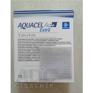 AQUACEL Ag+ Extra krytie na rany so striebrom so zosilneným účinkom, 5x5 cm, 1x10 ks vyobraziť