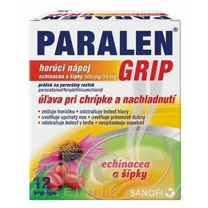 PARALEN GRIP horúci nápoj echinacea a šípky plo por 500 mg/10 mg, 1x12 vrecúšok vyobraziť