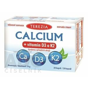 TEREZIA CALCIUM + vitamín D3 a K2 cps 1x30 ks vyobraziť