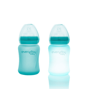 Everyday Baby sklenená fľaša s termo senzorom 150 ml, Turquoise vyobraziť