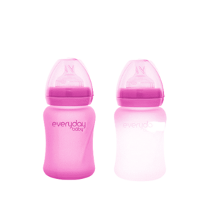 Everyday Baby sklenená fľaša s termo senzorom 150 ml, Pink vyobraziť