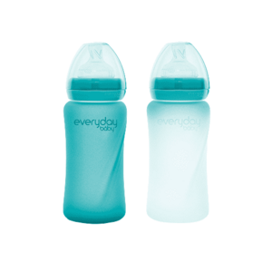 Everyday Baby sklenená fľaša s termo senzorom 240 ml, Turquoise vyobraziť
