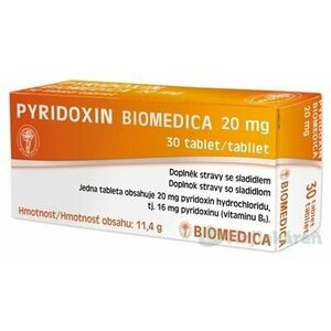 Biomedica Pyridoxin 20mg 30 tabliet vyobraziť