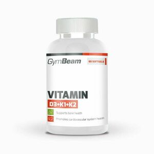 Vitamín D3+K1+K2 - GymBeam, 60cps vyobraziť