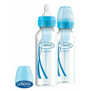 DR.BROWN'S Fľaša antikolik Options+ úzka 2x250 ml plast modrá vyobraziť