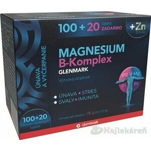 GLENMARK Magnesium B-Komplex + Zinok, 100+20 tbl vyobraziť