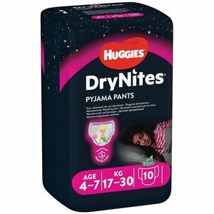 HUGGIES DryNites Nohavičky plienkové jednorazové pre dievčatá 4-7 rokov (17-30 kg) 10 ks vyobraziť