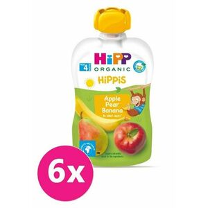 6x HiPP HiPPiS BIO 100% ovoce Jablko-Hruška-Banán 100 g - ovocný příkrm vyobraziť