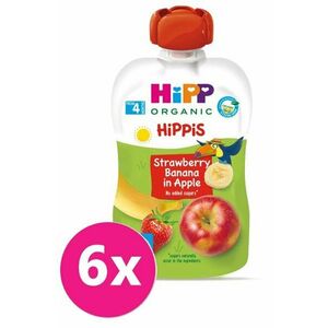 6x HiPP HiPPiS BIO 100% ovoce Jablko-Banán-Jahoda 100 g – ovocný příkrm vyobraziť