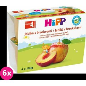 6x HiPP BIO Jablka s broskvemi (4 x 100 g) - ovocný příkrm vyobraziť