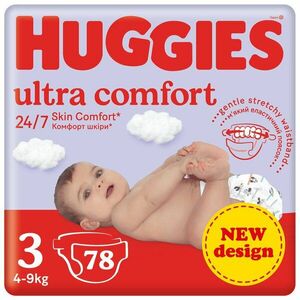 HUGGIES® Plienky jednorazové Ultra Comfort Mega 3 (4-9 kg) 78 ks vyobraziť