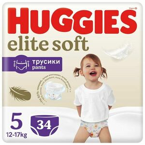HUGGIES® Elite Soft Pants Nohavičky plienkové jednorázové 5 (12-17 kg) 34 ks vyobraziť