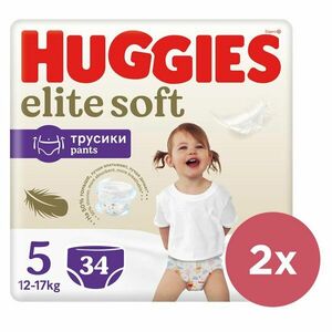 2x HUGGIES® Elite Soft Pants Nohavičky plienkové jednorázové 5 (12-17 kg) 34 ks vyobraziť