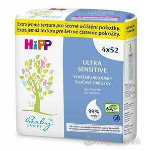 HiPP BabySANFT Vlhčené obrúsky ultra sensitiv, čistiace 4x52 ks vyobraziť