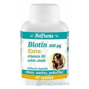 MedPharma BIOTÍN 300 µg Extra (vlasy, nechty, pokožka) 67 ks vyobraziť