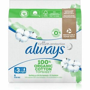 Always Cotton Protection Night vložky bez parfumácie 8 ks vyobraziť
