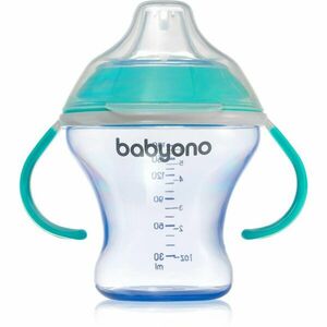 BabyOno Take Care Non-spill Cup with Soft Spout tréningový hrnček s držadlami Turquoise 3 m+ 180 ml vyobraziť