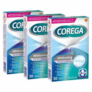 COREGA Whitening antibakteriálne tablety 3 balenia 30 kusov vyobraziť