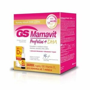 GS-MAMAVIT PREFOLIN+DHA 30TBL+30CPS+VIT D3 GTT vyobraziť