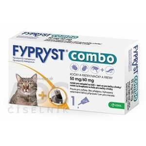 FYPRYST combo 50 mg/60 mg MAČKY A FRETKY roztok na kvapkanie na kožu pre mačky a fretky (pipeta) 1x0, 5 ml vyobraziť